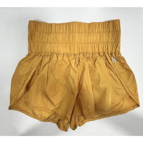Free People Pants - Free People Movement Women’s S Gold The Way Home Shorts Brief Liner  Gym